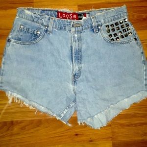 Levi’s Loose SilverTab studded cut-off shorts